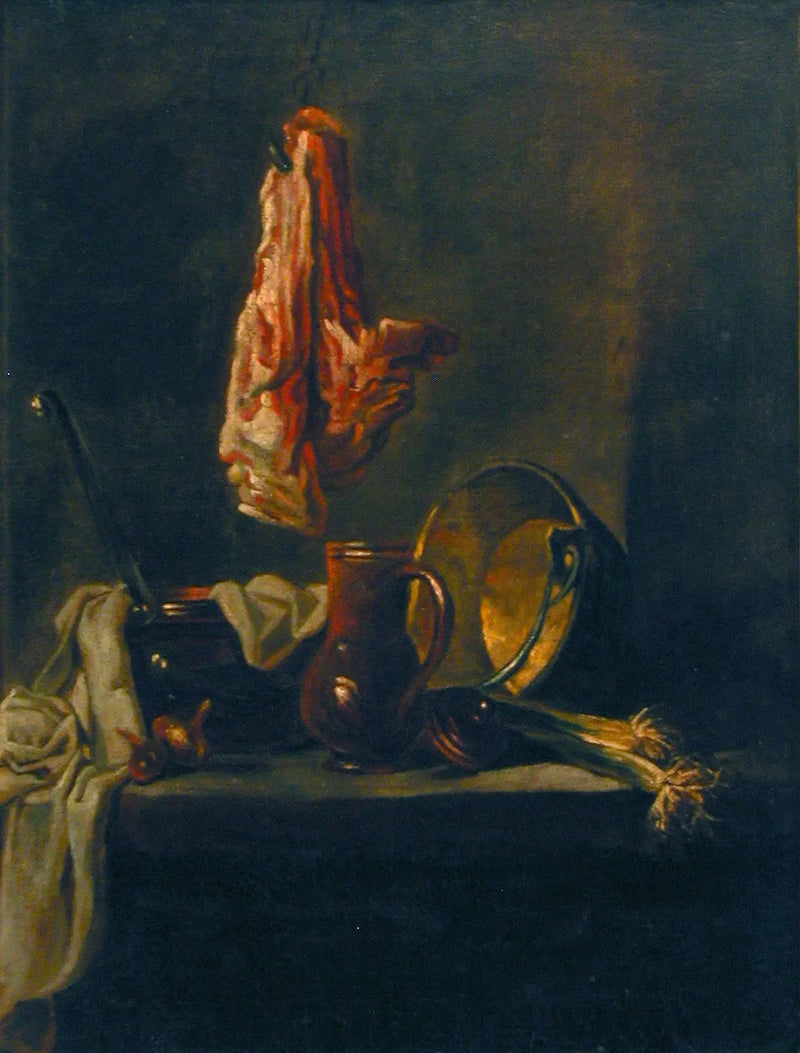 Dødsstillhet med en okseklump - Jean Siméon Chardin