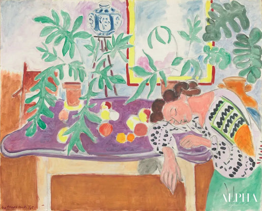 Nature morte avec une femme endormie - Matisse - Reproductions de tableaux et peintures haut de gamme