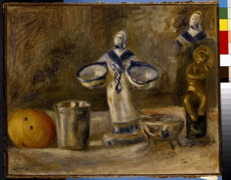 Stilleben med en figur i keramikk - Pierre-Auguste Renoir