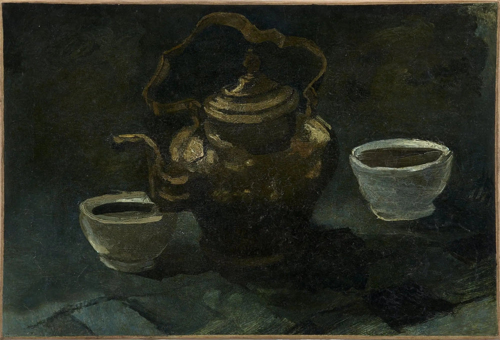 Nature morte, cafetière en cuivre et deux bols blancs - Vincent van Gogh image 1 reproduction réalisée par Alpha Reproduction