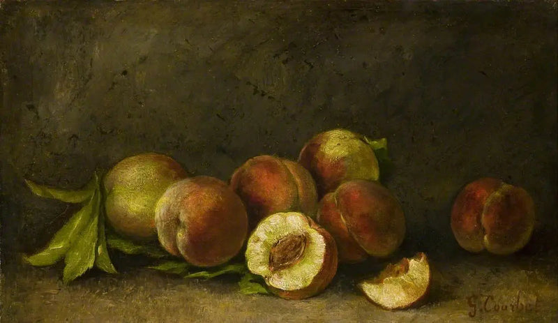 Fruktstilleben med ferskner - Gustave Courbet