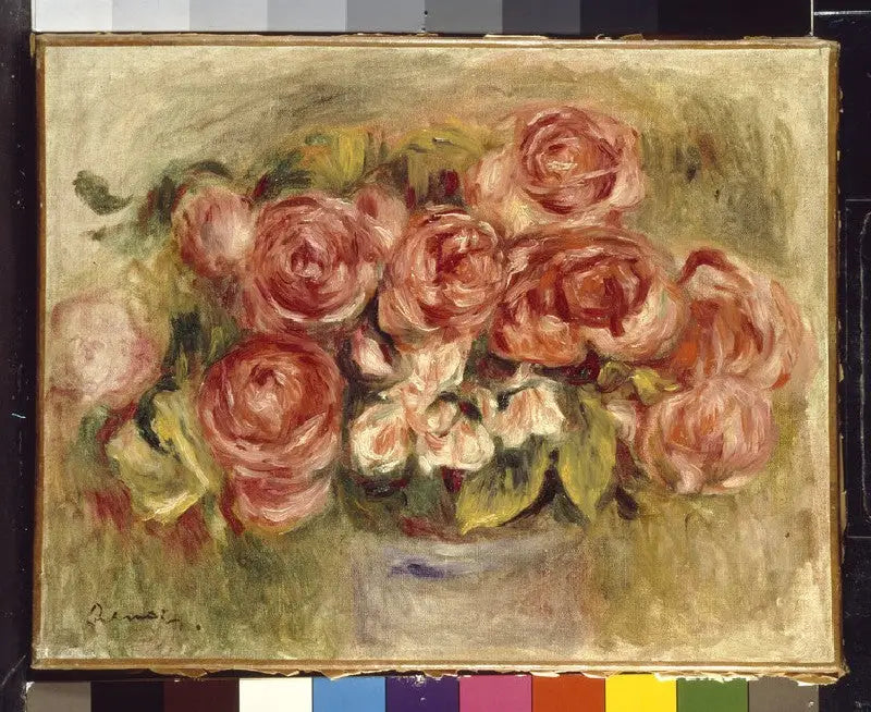 Stilleben av roser i en vase - Pierre-Auguste Renoir