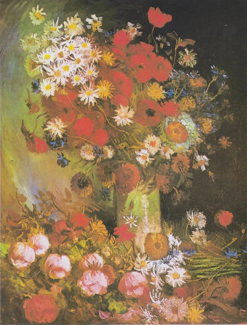 Stilleben med engblomster og roser - Vincent van Gogh