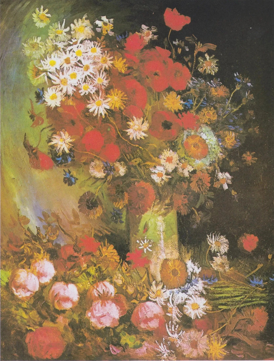 Stilleben med engblomster og roser - Vincent van Gogh