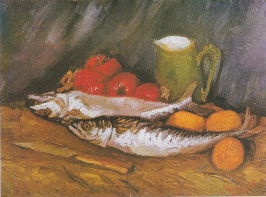 Stilleben med makrell, sitron og tomat - Vincent van Gogh