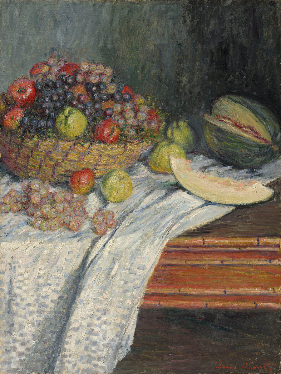 Stilleben med spansk melon - Claude Monet