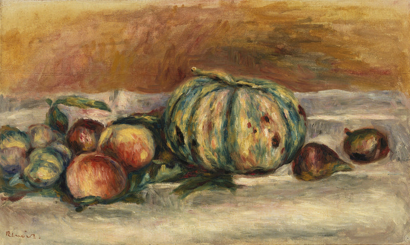 Stilleben med melon - Pierre-Auguste Renoir