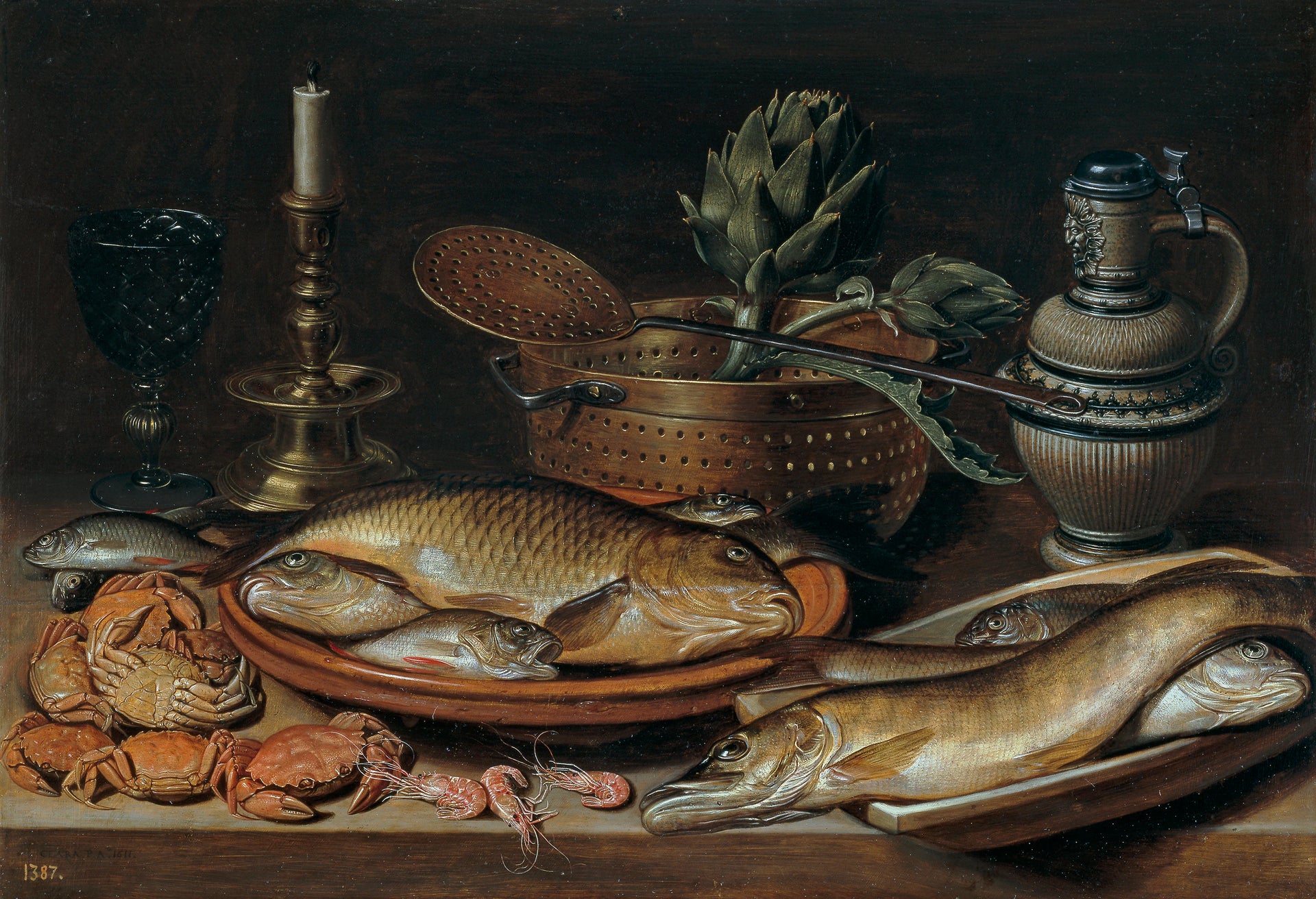 Nature morte de poisson au chandelier - Clara Peeters
