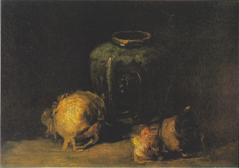 Stilleben med ingefærkrukke og løk - Vincent van Gogh