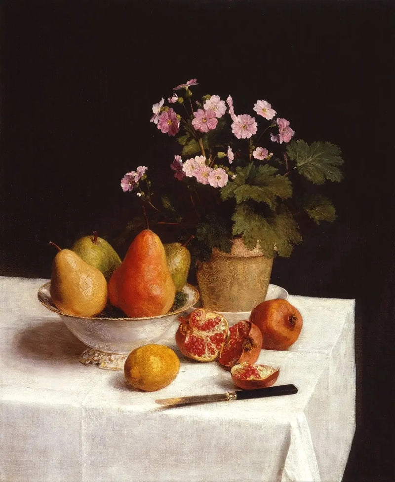 Dødsnatur (primulaer, pærer og granatepler) - Henri Fantin-Latour

Source:
Nature morte (primevères, poires et grenades) - Henri Fantin-Latour