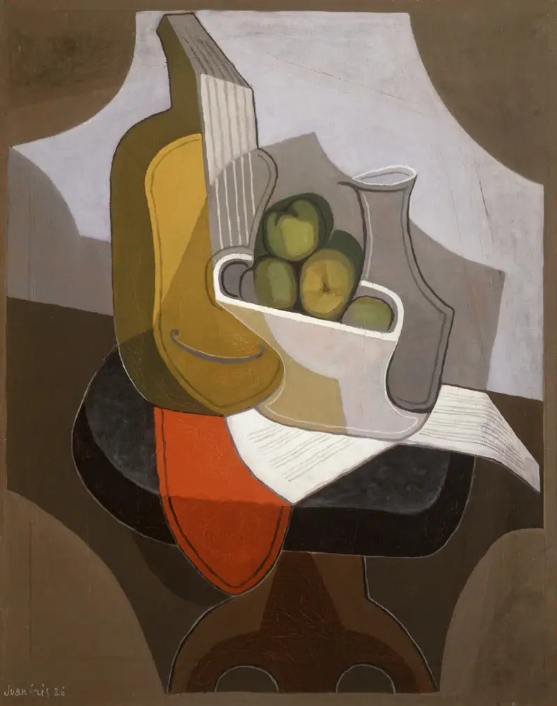 Nature morte : table avec nappe rouge - Juan Gris image 1 reproduction artisanale de tableau