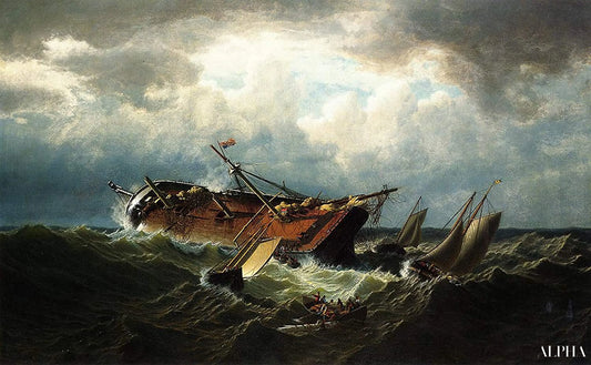 Naufrage au large de Nantucket (également connu sous le nom de Naufrage au large de Nantucket, après une tempête), 1861 - William Bradford - Reproductions de tableaux et peintures haut de gamme