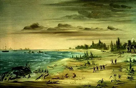 Skipet Aimable forliste ved Texas-kysten. 1685 - George Catlin

Source:
Naufrage de l'Aimable, sur la côte du Texas. 1685 - George Catlin