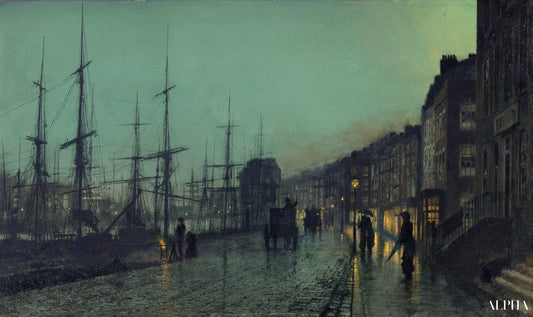 Navigation sur la Clyde - John atkinson grimshaw - Reproductions de tableaux et peintures haut de gamme