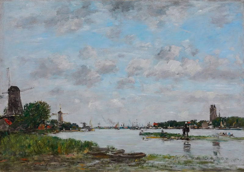 Navigasjon på elven Oude Maas nær Dordrecht - Eugène Boudin