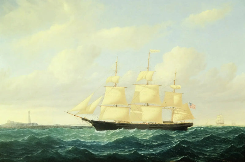 Clipperfartøy med bølger utenfor Boston fyr - William Bradford

Source:
Navire clipper à vagues au large du phare de Boston - William Bradford