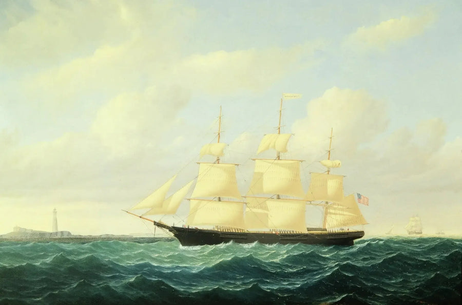 Clipperfartøy med bølger utenfor Boston fyr - William Bradford

Source:
Navire clipper à vagues au large du phare de Boston - William Bradford