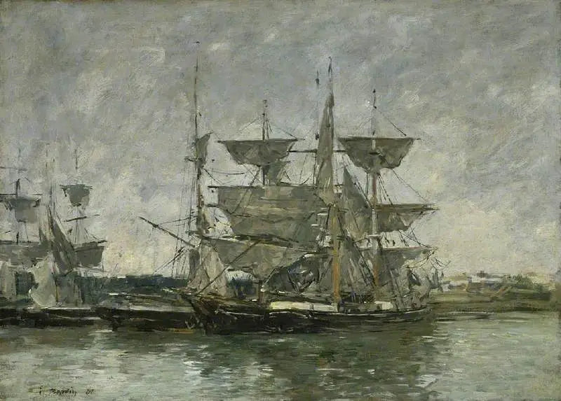 Skip ved kai, Deauville - Eugène Boudin