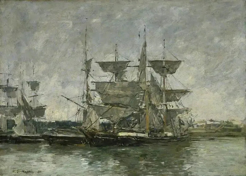 Skip ved kai, Deauville - Eugène Boudin