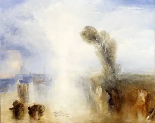 Napolitanske fiskerjenter overrasket mens de bader i måneskinn - J. M. W. Turner