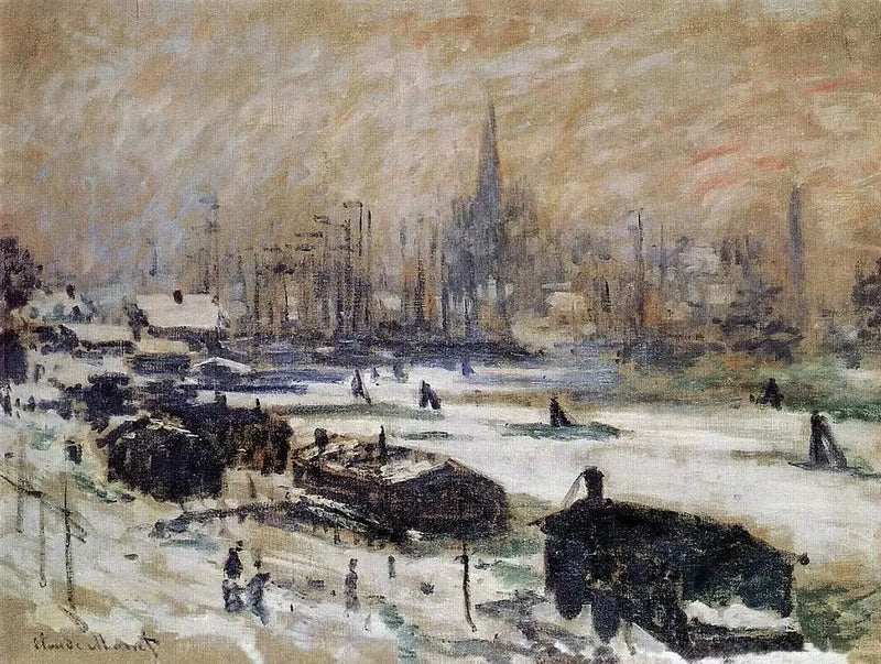 Snø i Amsterdam W301 - Claude Monet