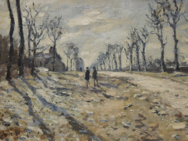 Snø i solnedgang - Claude Monet