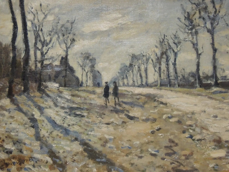 Snø i solnedgang - Claude Monet