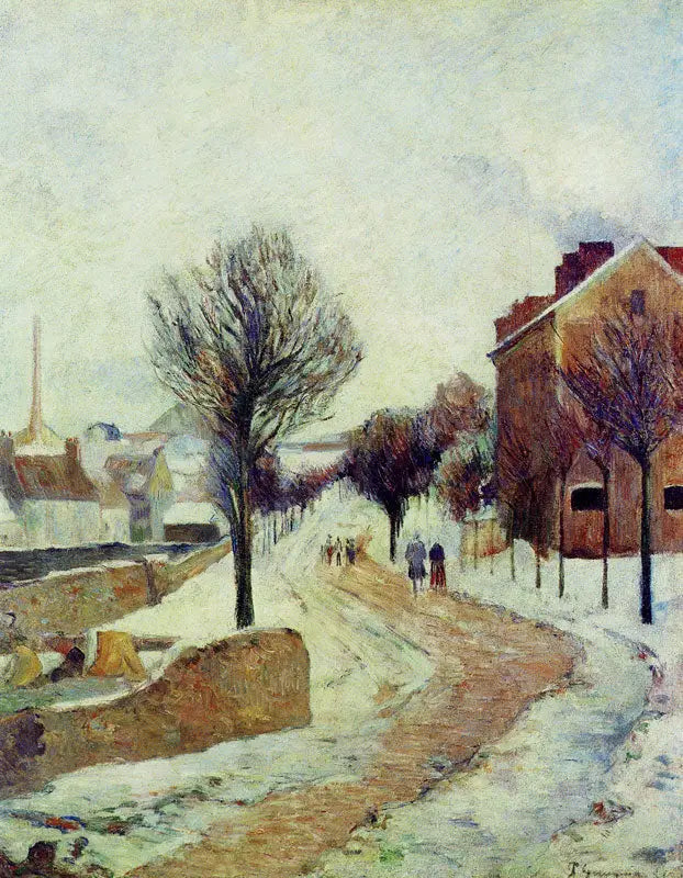 Snø i forstaden - Paul Gauguin