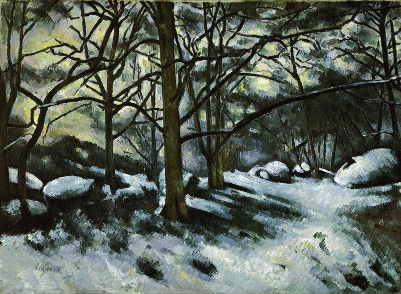 Smeltende snø i Fontainebleau - Paul Cézanne