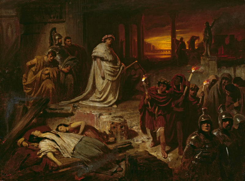 Nero auf den Trümmern Roms - Karl von Piloty