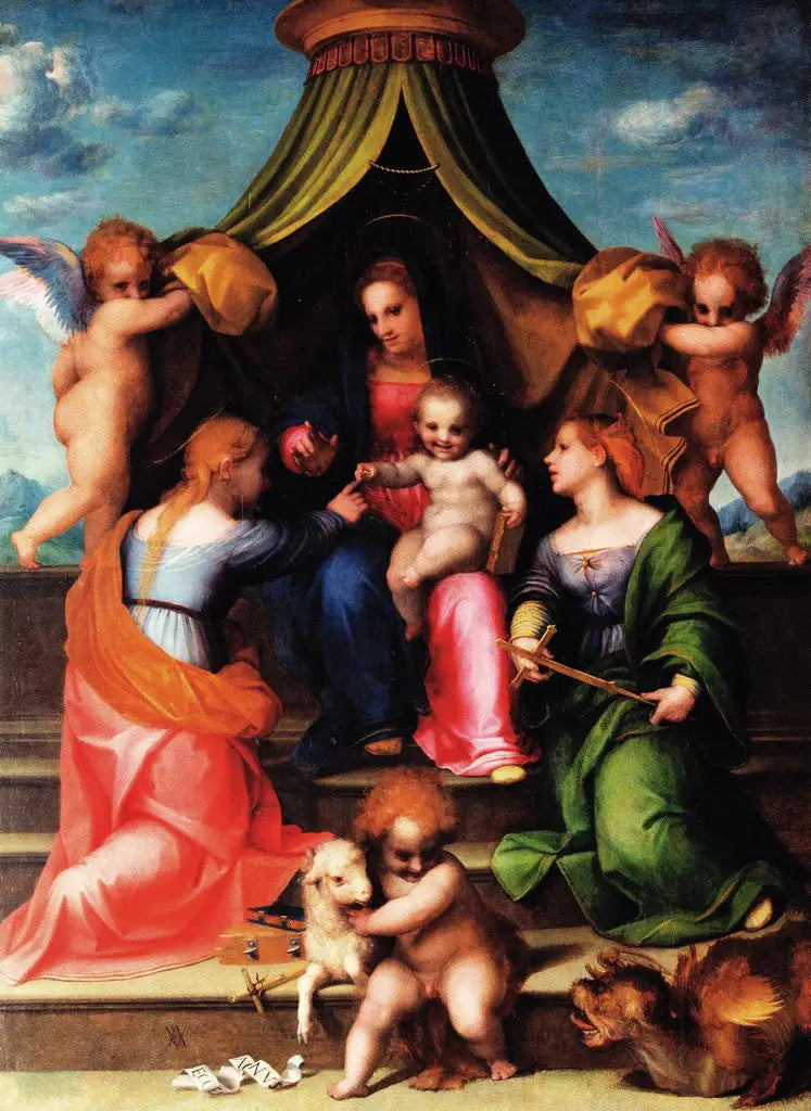 Mystiske bryllup av helgen Catherine av Alexandria - Andrea del Sarto