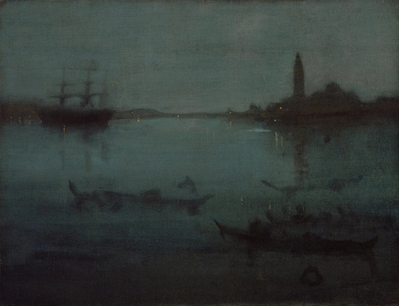 Nattlig i blått og sølv: Lagunen, Venezia - James Abbott McNeill Whistler