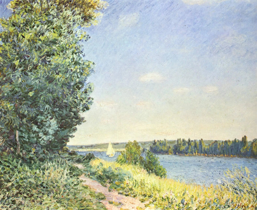 Normandie, stien ved vannet, kveld i Sahurs - Alfred Sisley