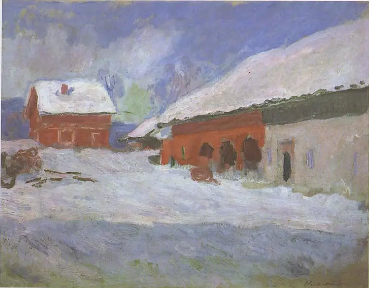 Norge, de røde husene i Björnegaard - Claude Monet