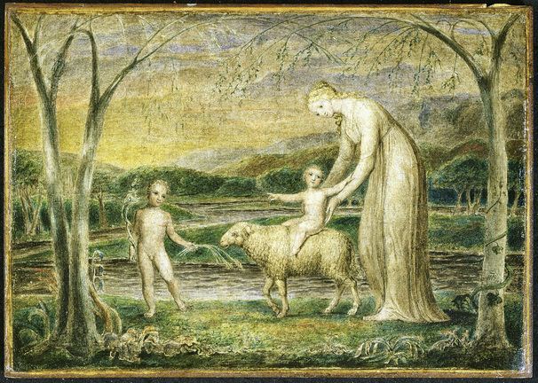 Notre-Dame med Jesusbarnet på en lam - William Blake