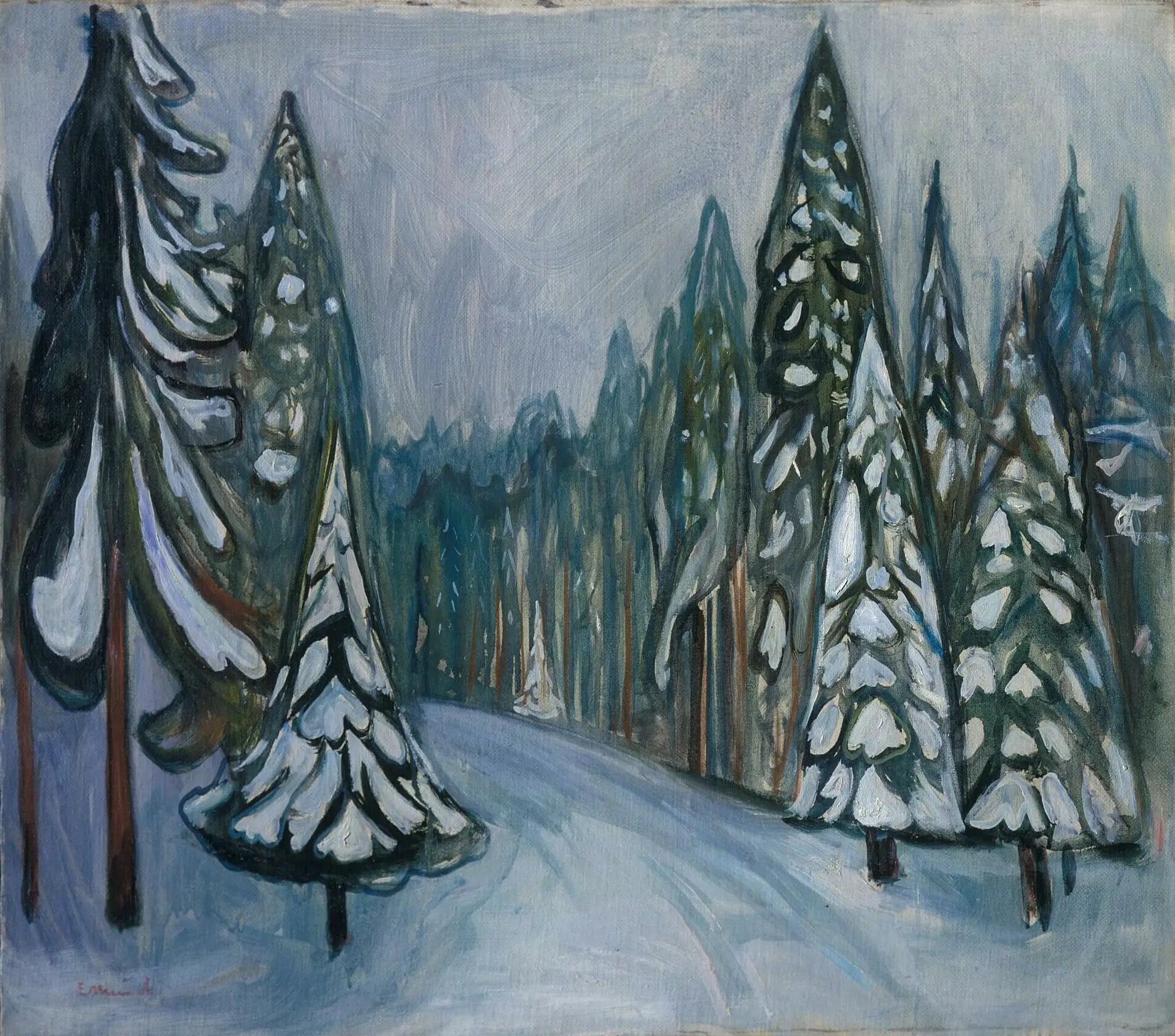 Reproduction du tableau « Nouvelle Neige - Edvard Munch » par Alpha Reproduction en peinture à l’huile