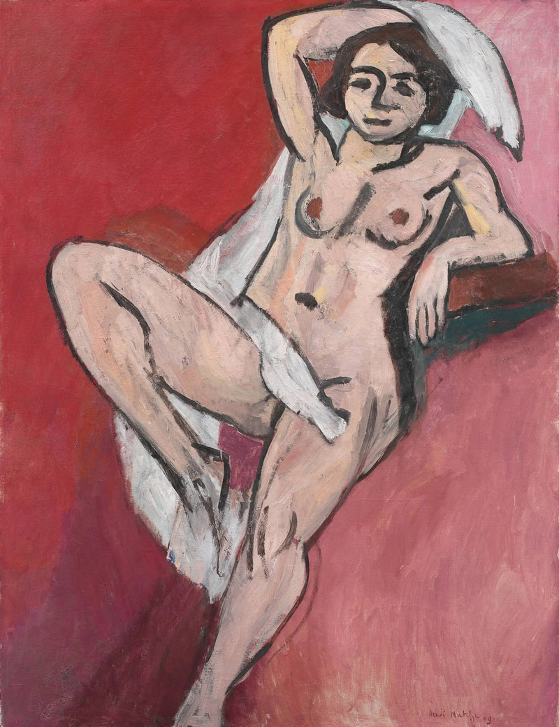 Nå med hvit sjal - Henri Matisse