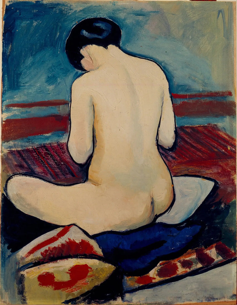 Nå sitter med en pute - August Macke