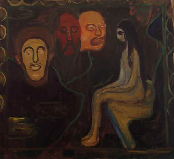 Nå sitter og Tre mannlige hoder - Edvard Munch