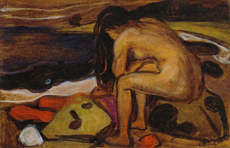 Nå sitter på stranden - Edvard Munch