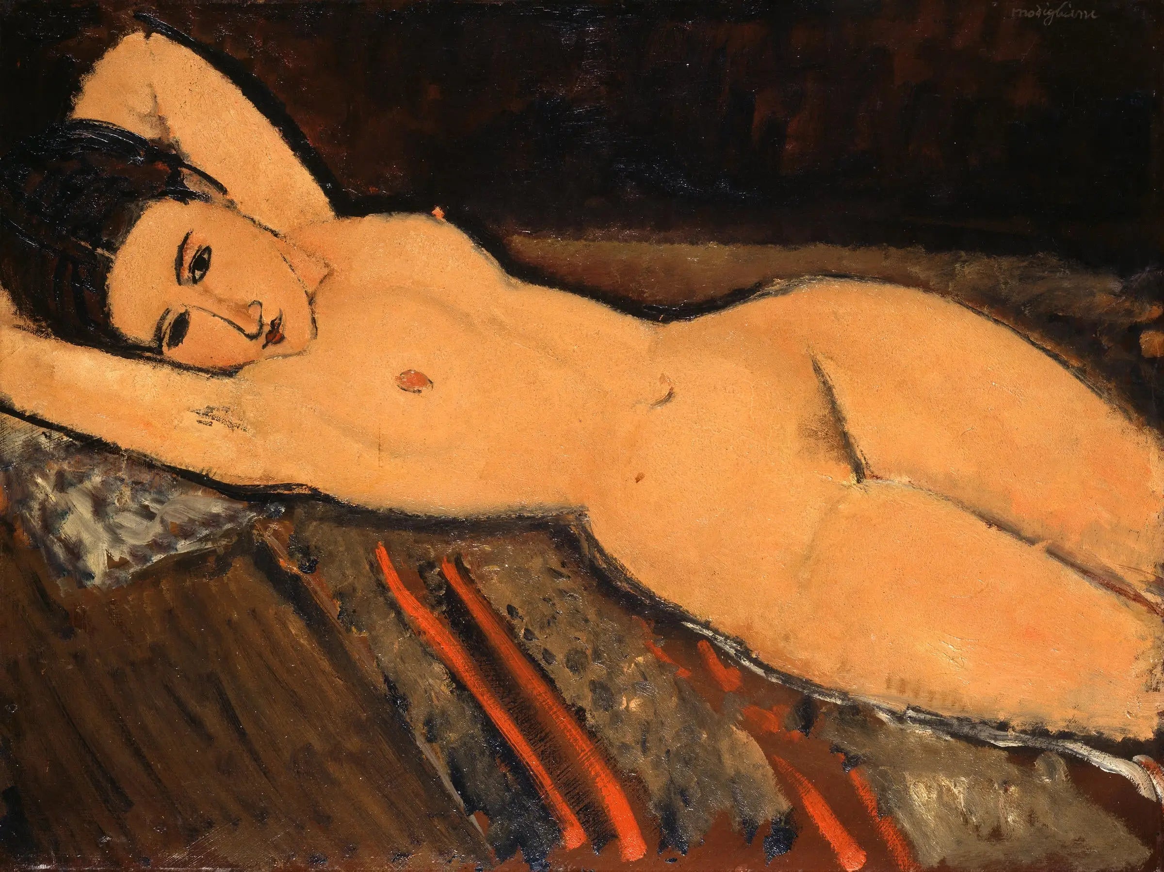 Reproduction du tableau « Nu couché - Amedeo Modigliani » par Alpha Reproduction en peinture à l’huile