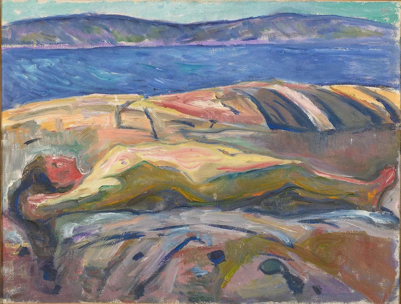 Nattlig hvilende på steinene - Edvard Munch