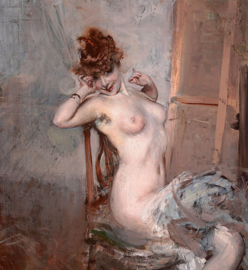 Nå av den unge kvinnen som sitter - Giovanni Boldini