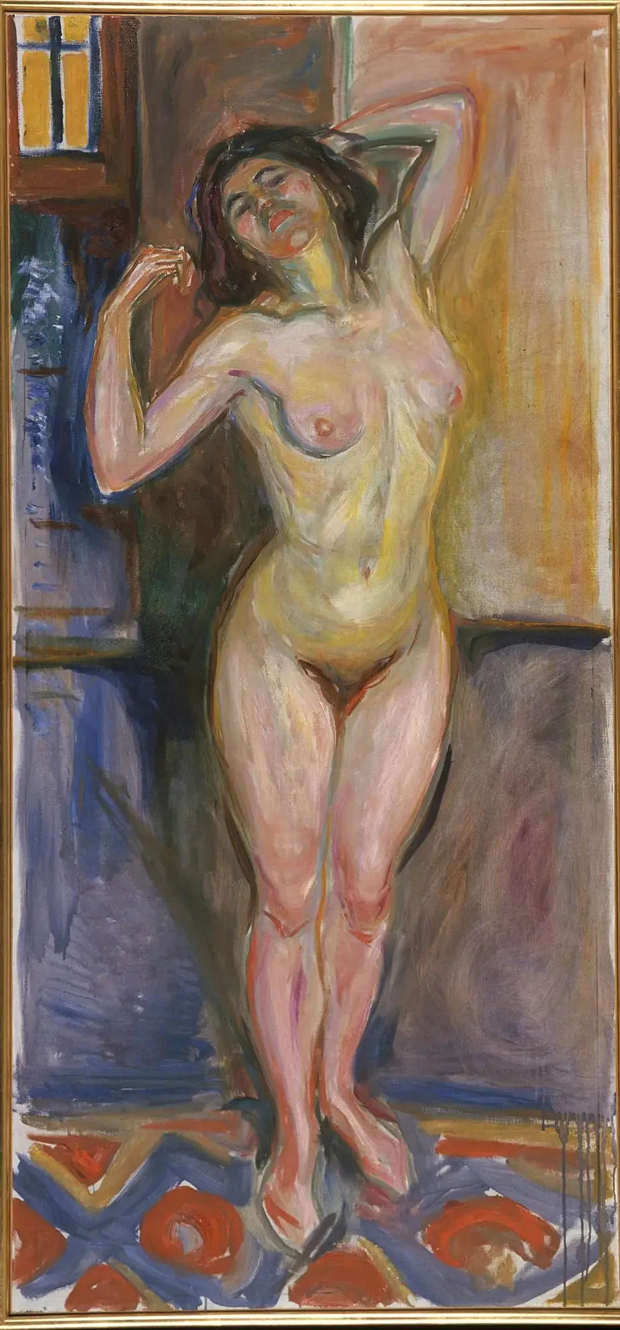 Nå stående med hendene bak hodet - Edvard Munch