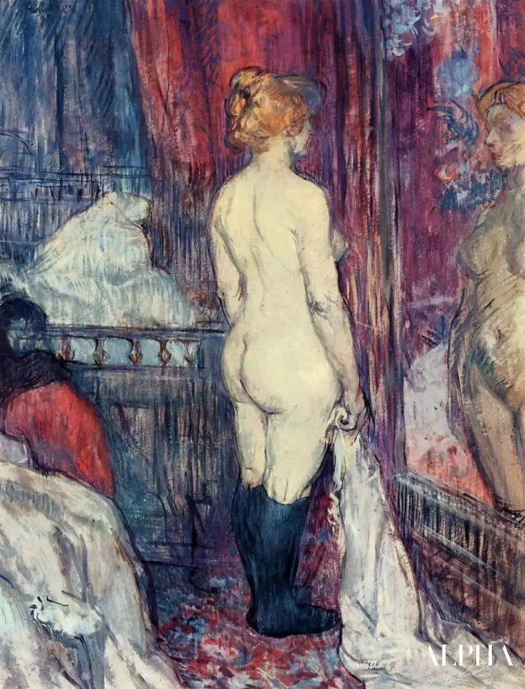 Nu debout devant un miroir - Toulouse Lautrec - Reproductions de tableaux et peintures haut de gamme