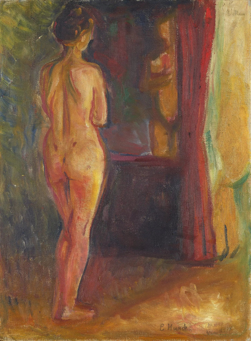 Nå foran sitt speil - Edvard Munch