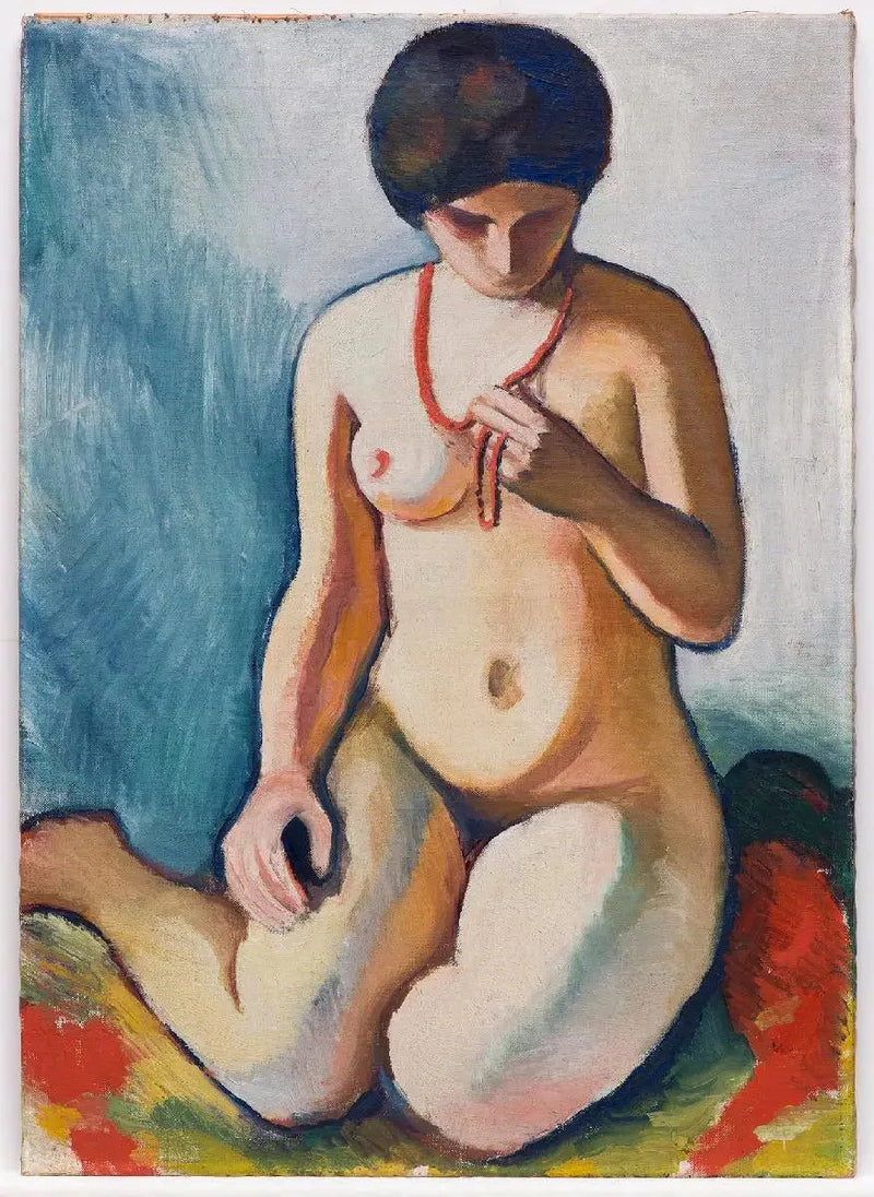 Kvinne med korallkjede - August Macke