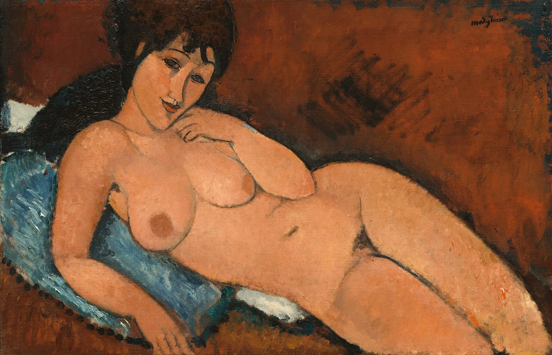 Nå på en blå pute - Amedeo Modigliani