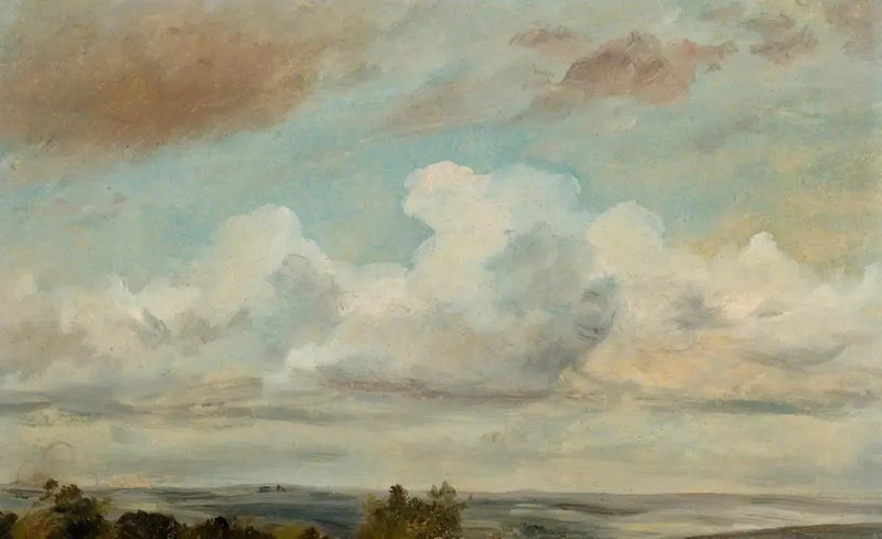Skymønster cumulus over et landskap - John Constable