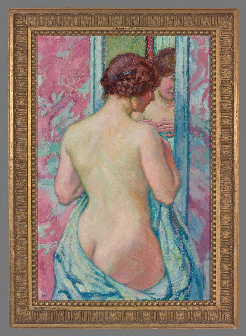 Nue stående foran et speil - Théodore van Rysselberghe